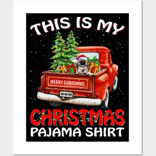 This Is My Christmas Pajama Shirt Pekingese Truck Tree Posters and Art